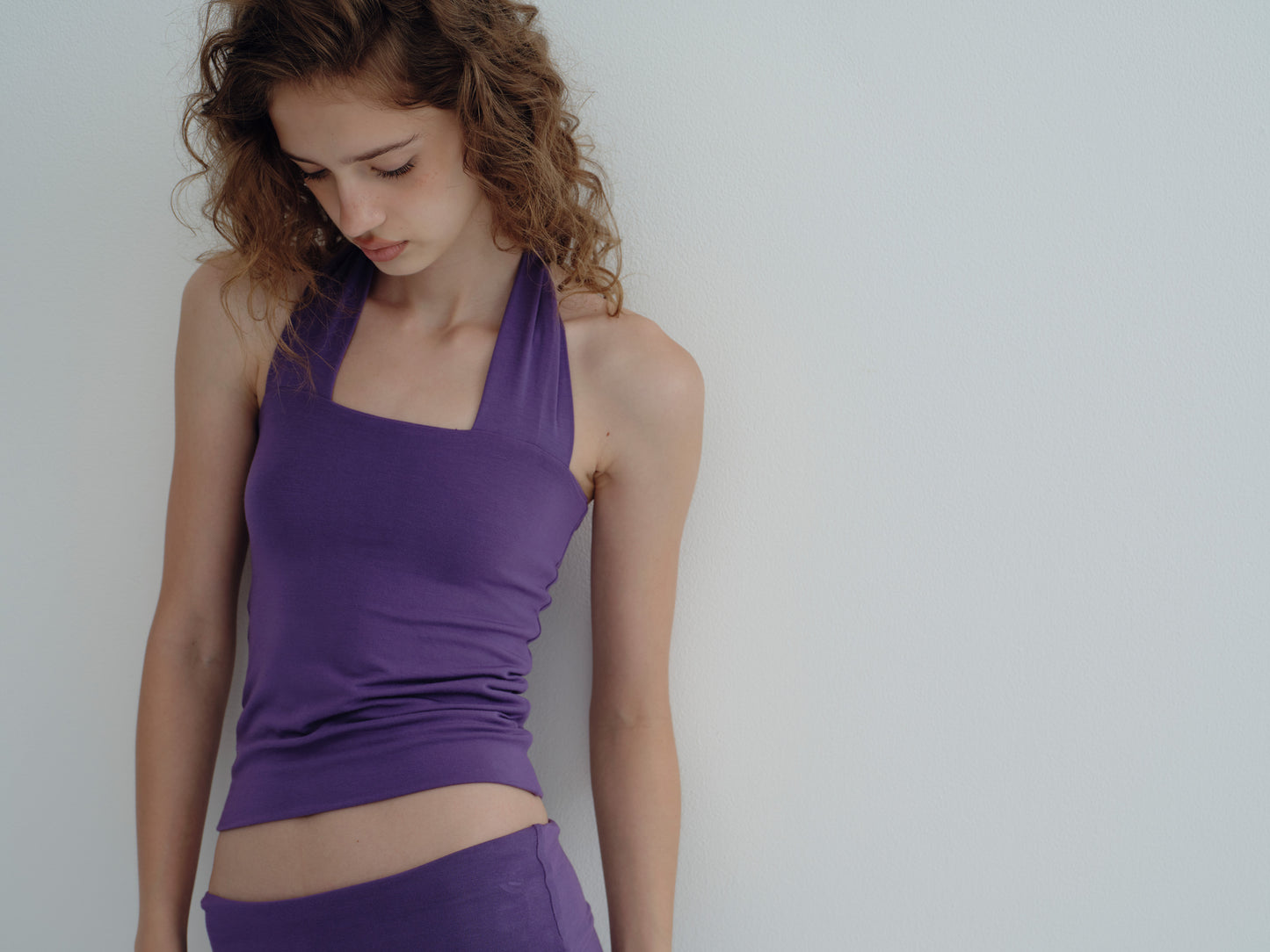 Jersey Halter Top - Mangosteen