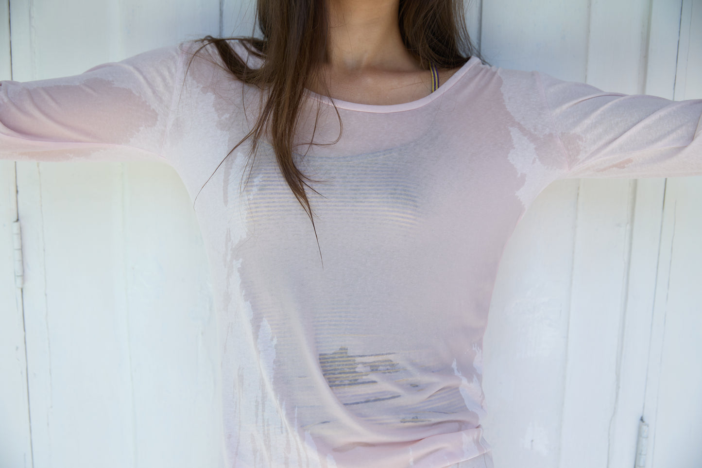 LONG SLEEVE MINI DRESS - PASTEL PINK