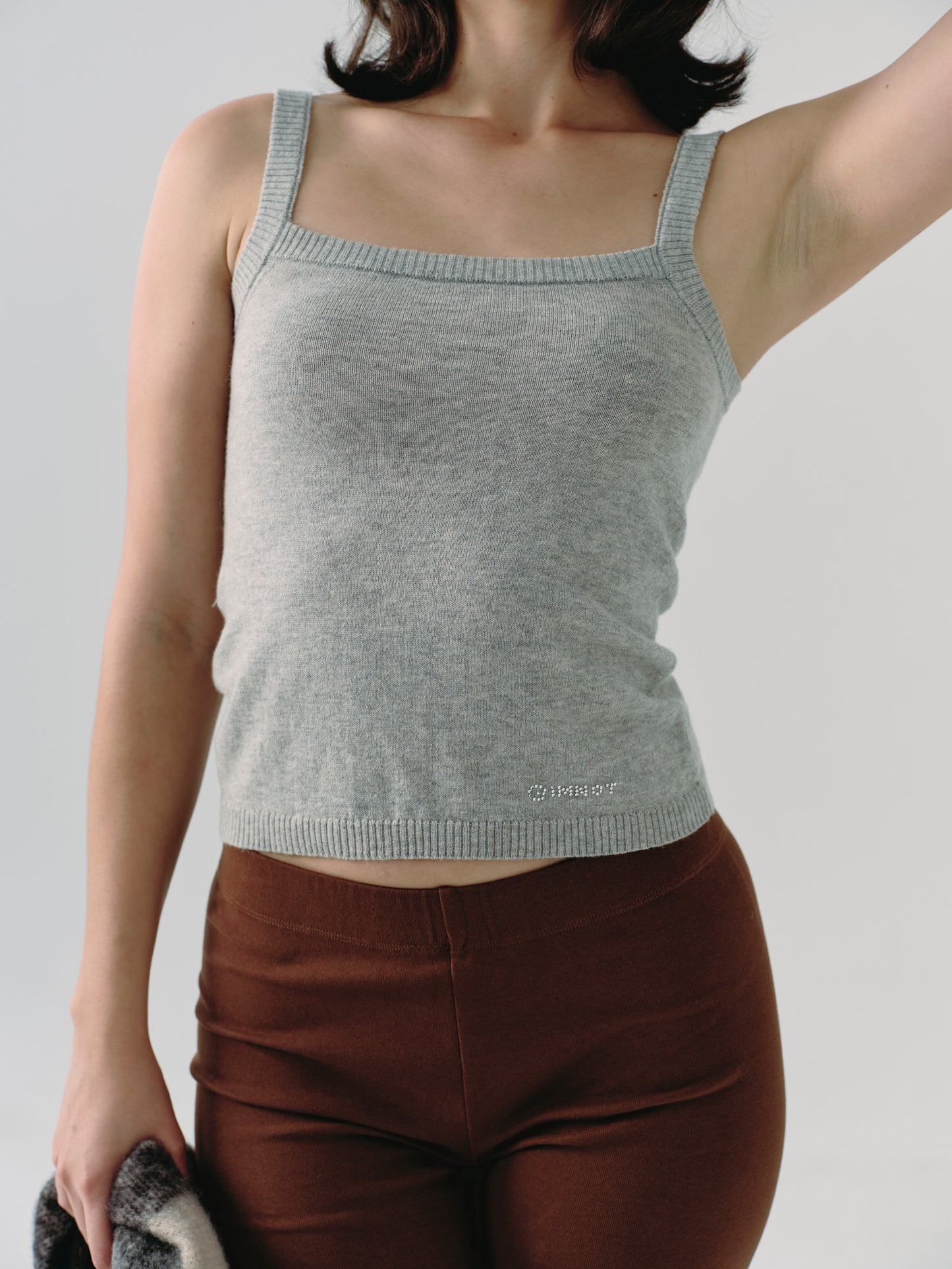 KNIT CLASSIC CAMI TOP - SOFT GRAY