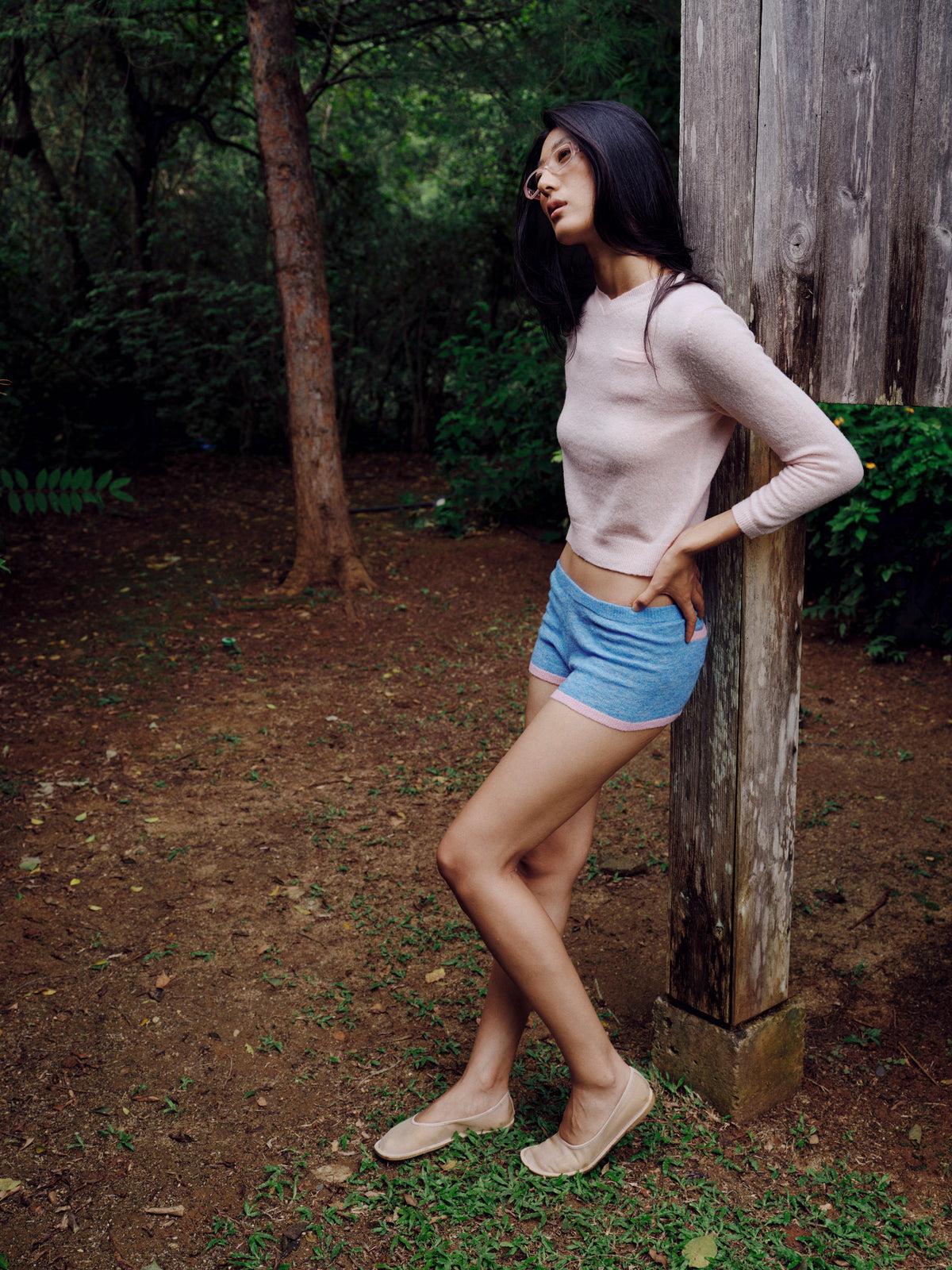 Knit Micro Shorts with Mini Pockets - Magic Blue