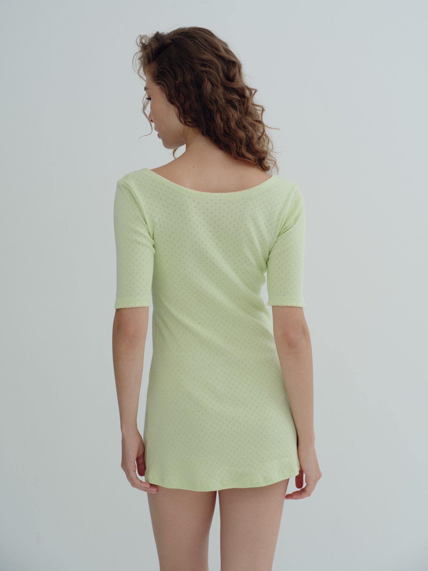 THE CLASSIC REVERSIBLE MINI DRESS - Avocado cream