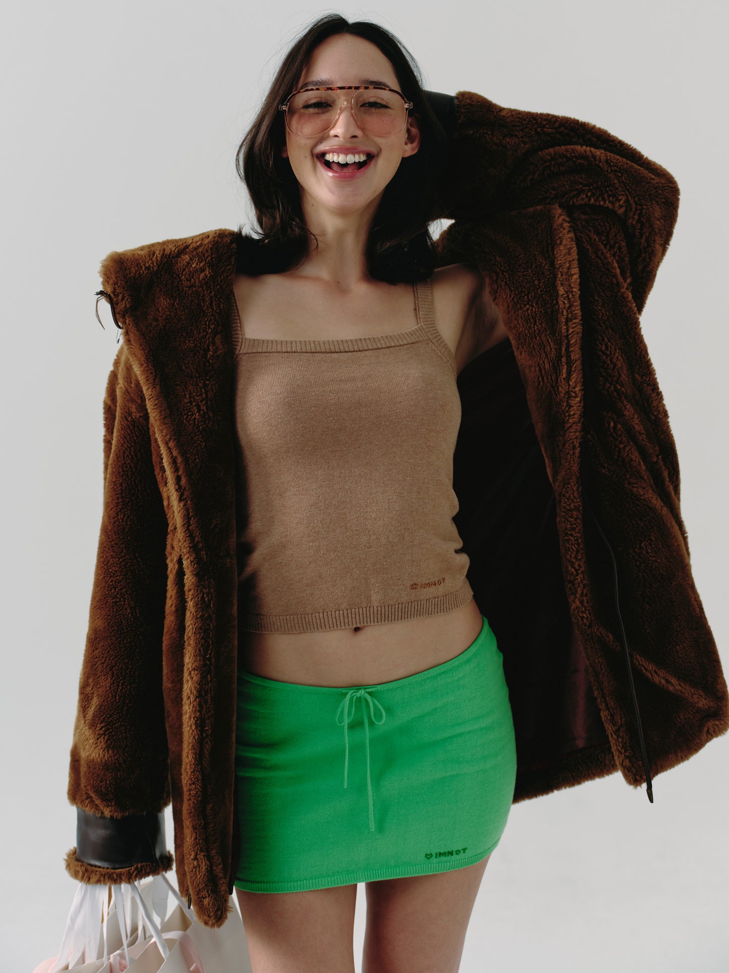 cozy knit mini skirt - apple jelly