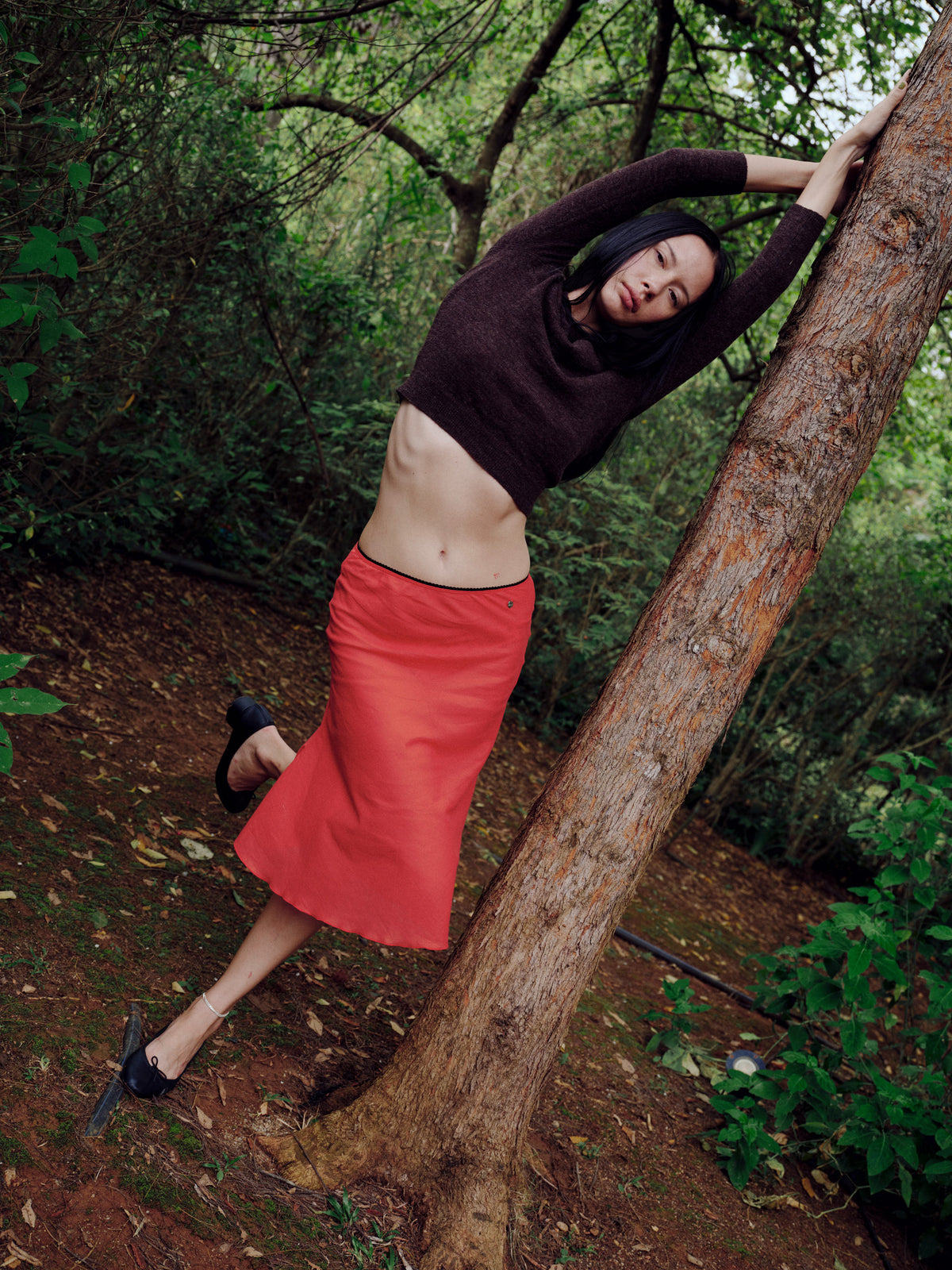 breeze cotton skirt - cherry