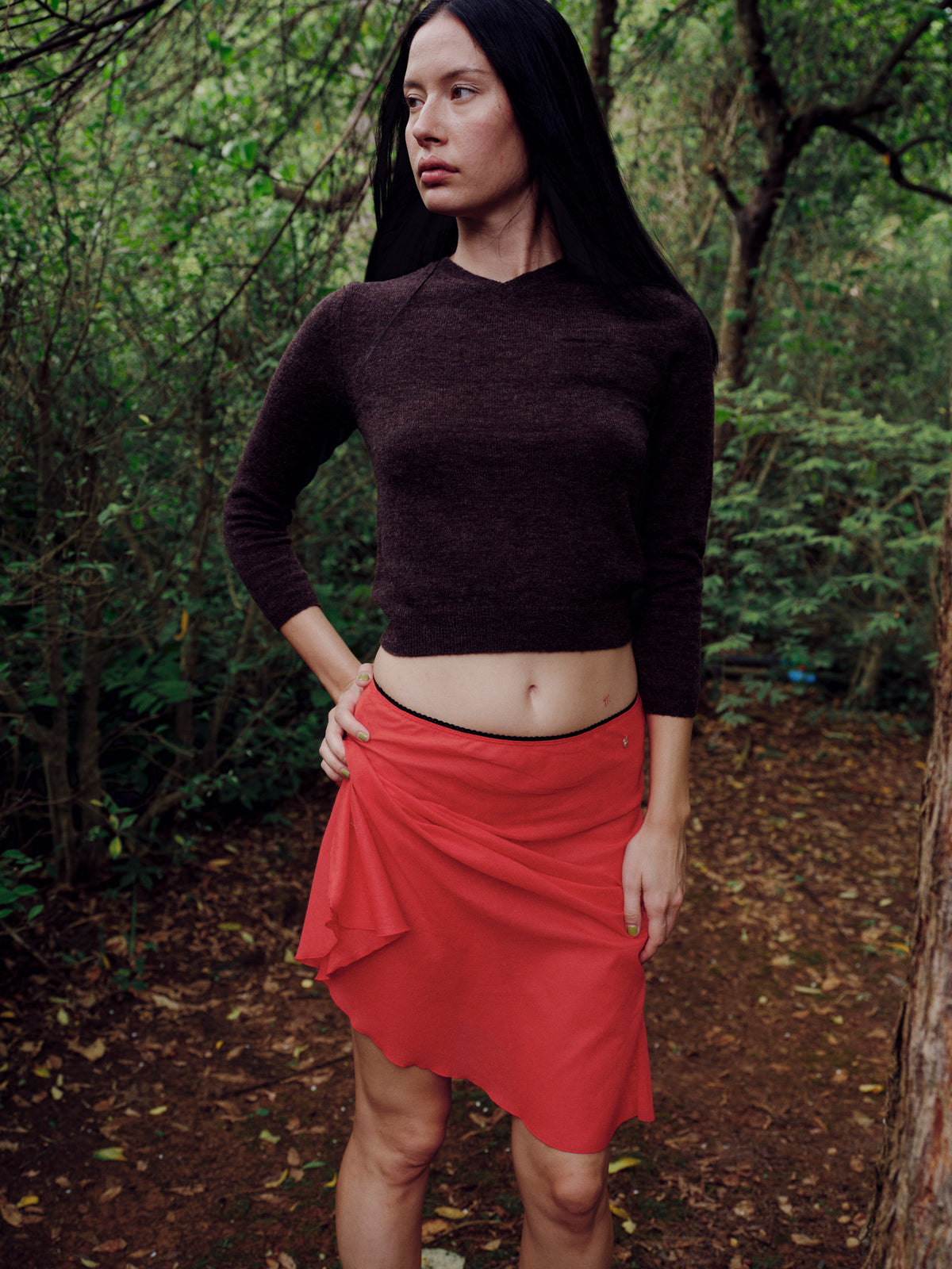 Classic V-Neck Knit Pullover Sweater- Chocolate bark